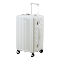 米拉达大容量行李箱女铝框拉杆箱包男28英寸蔷薇白102升密码旅行箱结实 28英寸 【长远途 102升需托运】