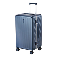 米拉达大容量行李箱女铝框拉杆箱包男20英寸深海蓝43升登机密码旅行箱子
