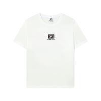 lotto 乐途 男圆领短袖2023春夏运动上衣服青少年时尚潮流T恤透气防晒短袖 白色 M