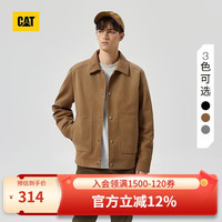 CAT 卡特彼勒 卡特25秋冬男士户外休闲复古麂皮绒翻领哈灵顿夹克工装外套