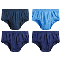 恒源祥中老年内裤男士纯棉三角裤头宽松加肥加大纯色短裤衩 青灰+藏青+深蓝+藏青 L/170