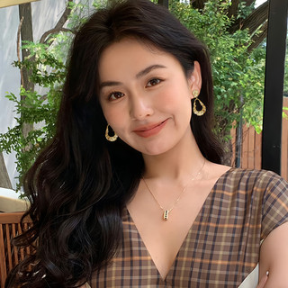 欧美金属耳环女轻奢高级感大气纯银耳钉2025高端气质耳坠耳饰