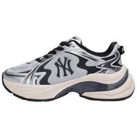 美职棒（MLB）官方运动鞋女鞋子 厚底休闲鞋透气跑步鞋网面老爹鞋男 3ARNSPL4N 纽约洋基队/ 标准银色/标准黑色 38.5 (245mm)