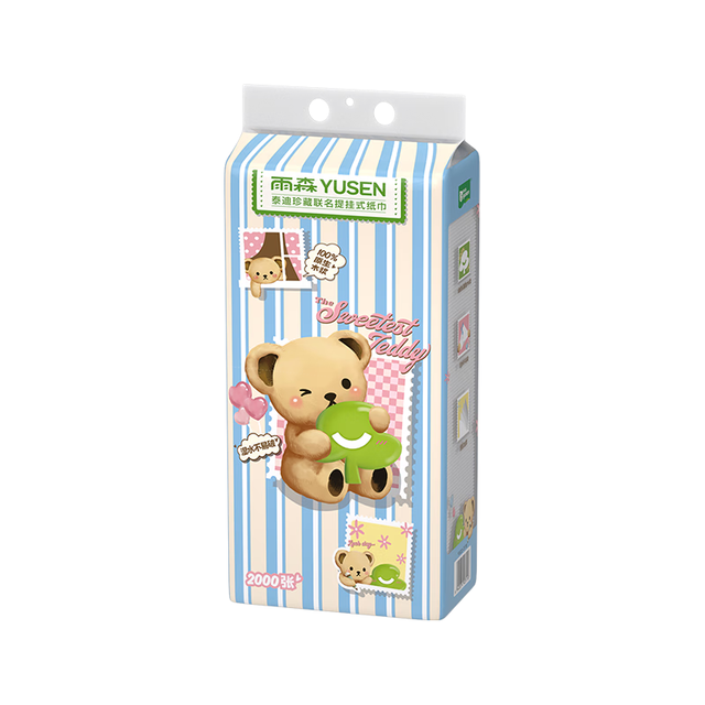 雨森 泰迪熊联名提挂悬挂式抽纸餐巾纸家庭实惠底部抽取 4层 300抽*4提