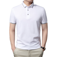 皮尔卡丹(pierre cardin)桑蚕丝t恤男polo上衣夏季薄款商务休闲半袖中青年翻领潮流体恤衫