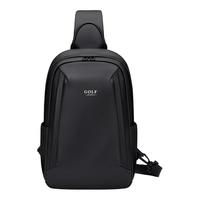 GOLF 高尔夫 MADAM胸包男士轻便运动背包百搭斜挎包男款大容量单肩包休闲iPad电脑包 黑色