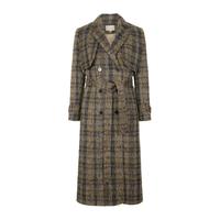 PORTS  宝姿女装通勤休闲时尚撞色格纹长袖长大衣