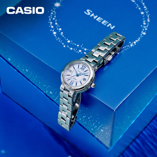 CASIO 卡西欧 SHEEN系列 防水女士石英腕表 SHE-4528D-7AUPRS