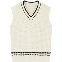 ERDOS  V领女套黑色条纹针织背心