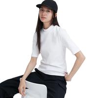 UNIQLO 优衣库 女装棉质半高领T恤五分袖打底外穿商务通勤休闲新品460730