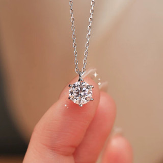 蒂瑞珂 莫桑钻项链简约六爪一克拉