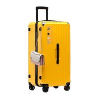 花花公子行李箱24英寸铝框拉杆箱耐用万向轮密码箱女男旅行皮箱子 活力橘- 26寸