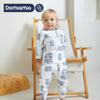 DOMIAMIA 儿童睡衣春秋宝宝家居服女童男童长袖分体睡衣童装衣服套装 50S棉长袖套装-町町巴士 80