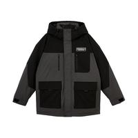 杰克·琼斯(JACK&JONES)冬季男士保暖外套三防弹力休闲撞色拼接羽绒服