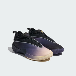 adidas 米切尔7代缓震回弹防滑专业篮球鞋男女新款阿迪达斯官方   黑色/柔和紫罗兰/暖香草色(推荐选大半码)   4
