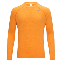 Reebok锐步男子经典运动透气修身圆领简约纯色长袖T恤 23FRC501MGJ4 A/XL
