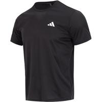 阿迪达斯 (adidas)短袖男 23夏季运动服冰丝透气半袖休闲圆领速干黑色T恤男 黑色/速干透气面料/主推款 M/175
