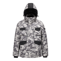 JUNYU 君羽 户外羽绒服男23时尚拼色加厚保暖白鹅绒服SC62031 迷彩-黑色 M