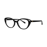  BOLON/暴龙 猫眼板材设计 女士近视眼镜框+依视路1.60A4镜片  框+依视路1.60钻晶膜御（600度内) B10-亮黑