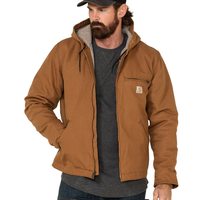 carhartt 连帽工装夹克男纯棉加绒加厚外套宽松保暖舒适休闲 棕色（Carhartt）