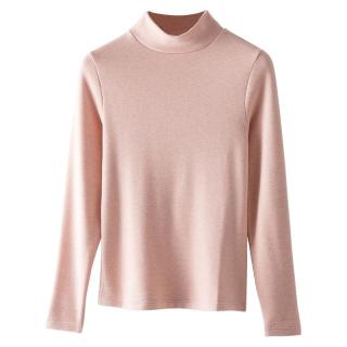莎瑞诗 德绒羊毛蚕丝 半高领加绒加厚 保暖内衣套装 黛黑色 M