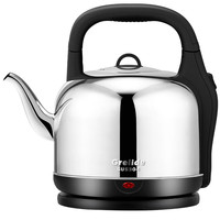 移动端、京东百亿补贴：Grelide 格来德 烧水壶家用热水壶加厚304不锈钢色电热水壶超大容量6L电水壶烧水器自动断电 160S 不锈钢色