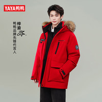 鸭鸭（YAYA）梓渝同款紫钻系列羽绒服男女短款冬季最时尚派克服外套 黑色 M /170 【115-130斤】