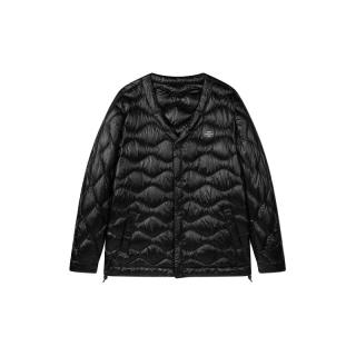 YATLAS亚锐男装冬季V领轻薄羽绒服男防风保暖白鸭绒简约外套