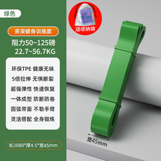 LEDOMODA弹力带阻力带瑜伽拉力带康复力量训练田径引体向上辅助带弹力绳 绿色45mm（50-125磅）专业级