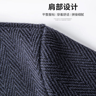 SHANSHAN杉杉针织衫男秋冬新款加绒加厚男士毛衣简约内搭商务休闲中青年爸 湖蓝色 XL /180