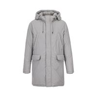 ZARA 男士时髦摩登80灰鸭绒中长款连帽羽绒服(帽子不可拆)