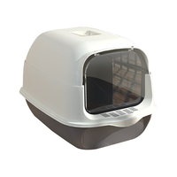 HELLOJOY 猫砂盆全封闭防外溅猫厕所幼猫成猫大号 气质灰