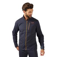 RabRAB睿坡Vapour-Rise男士立领软壳衣防风防泼水运动夹克 QVR-86  黑灰色-EBN M