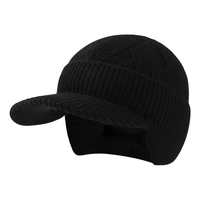 恒源祥帽子男秋冬季羊毛针织帽加厚护耳户外鸭舌毛线帽 深灰色 深灰色【帽子】