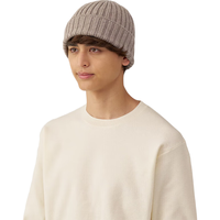 无印良品(MUJI)减轻额头刺痒感 羊毛混罗纹织帽 帽子DBC48A4A 米色