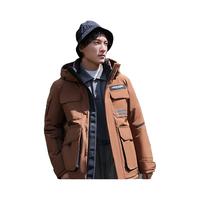 坦博尔羽绒服男户外机能工装山系露营外套TA233559 牛津棕 170/88A