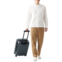 無印良品 MUJI可自由调节拉杆高度硬壳拉杆箱(36L)   行李箱 可登机 深灰色 36L