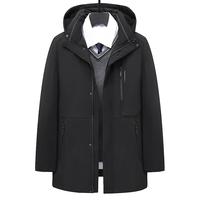 恒源祥高档男装男士羽绒服可拆卸内胆活里活面加厚保暖中老年爸爸冬装外套轻奢品质 黑色 L