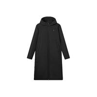 QIAODAN 乔丹 棉服男外套冬季保暖连帽长款棉衣休闲运动服 黑色 190/3XL
