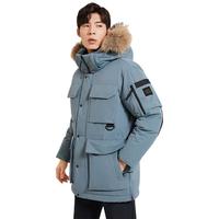 KOLONSPORT可隆户外男女冬季防风保暖重量防泼水鹅绒填充高蓬羽绒服 炭灰CI-男180/XL