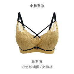 奥丽侬 记忆软钢圈文胸上托3/4棉罩杯塑形透气性感蕾丝内衣