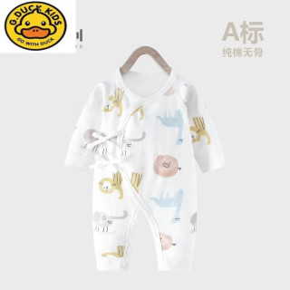 G.DUCKKIDS早产儿婴儿衣服小码连体衣秋冬低体重新生儿50码纯棉哈衣48码秋装 (四季)动物乐园 M(4-5斤)