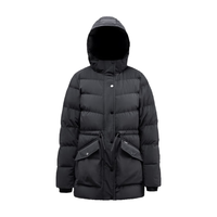 君羽户外羽绒服女中长款800蓬白鹅绒时尚加厚保暖鹅绒服G52168 黑色 L【白鹅绒212克】