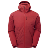 MONTANE盟泰恩FIREBALL HOODIE 秋冬男式保暖透气连帽棉衣户外运动棉服 ACER RED 桃心红 M