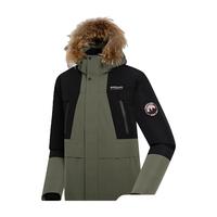 诺诗兰男士连帽抽绳男士羽绒服户外防泼保暖90高蓬鹅绒外套 低松绿色-男 185