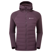 MONTANE 盟泰恩COMPOSITE女款抓绒拼接连帽羽绒服保暖防风雨 MULBERRY  桑葚紫 L