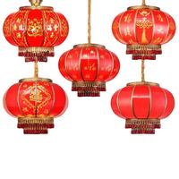 寻灯阁全铜灯笼吊灯乔迁新居春节过年喜庆中式红灯笼别墅大门口入户阳台 全铜 中国结φ50cm 三色光