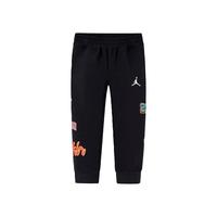 NIKE JORDAN 耐克AJ童装男童长裤2024春秋舒适毛圈休闲儿童裤子 正黑色 90/50(2T)