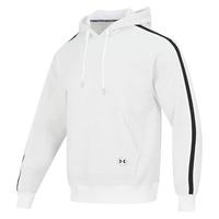 安德玛（Under Armour）秋春男装 绵柔混纺加绒保暖潮流套头衫UA Essential抓绒连帽卫衣 1373813-112/加绒-白色 S/165/88A