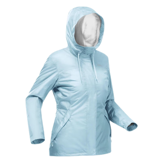 迪卡侬 SH500 防风防水加绒 女款冰蓝色 S 户外棉服